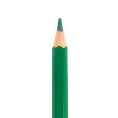 Colored pencil green one isolated on white background