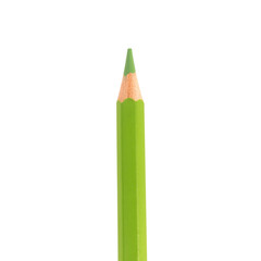 Colored pencil green one isolated on white background