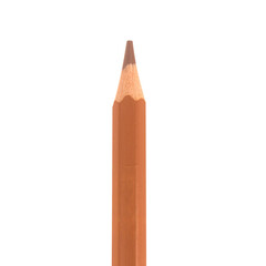 Colored pencil orange one isolated on white background