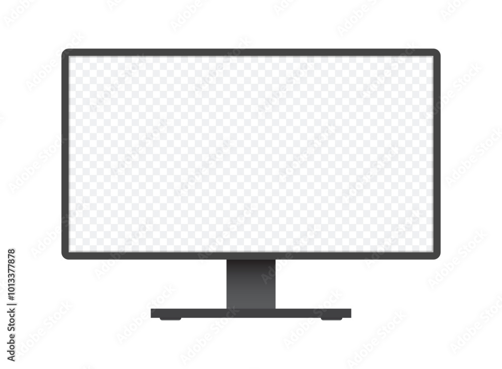 Poster thin frame monitor mock up icon in flat style. computer display vector illustration on isolated back