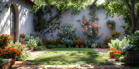 Obraz premium Fragrant Shrubs in a garden ,