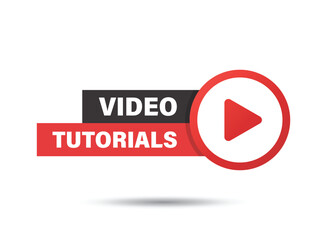 Play video tutorials icon in flat style. Education software vector illustration on isolated background. Webinar training sign business concept.