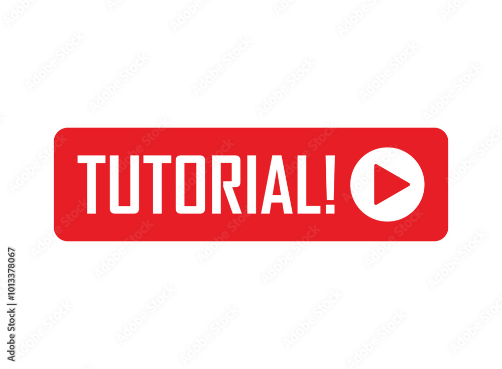 Poster play video tutorials icon in flat style. education software vector illustration on isolated backgrou