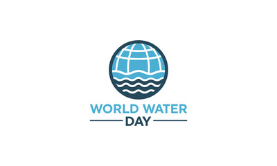 World Water Day logo vector illustration, Saving water and world environmental protection concept- Environment day, Save the water, World Water Day water drop. 22 March water day. stock illustration
