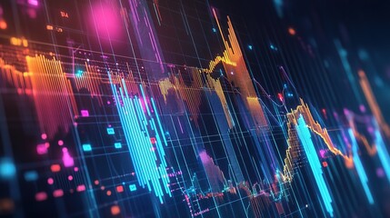 Obraz premium Colorful Digital Data Visualization Background