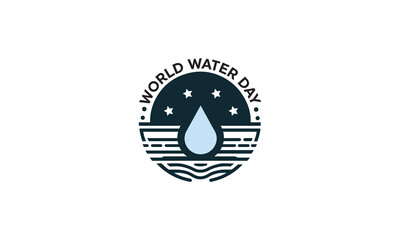World Water Day logo vector illustration, Saving water and world environmental protection concept- Environment day, Save the water, World Water Day water drop. 22 March water day. stock illustration
