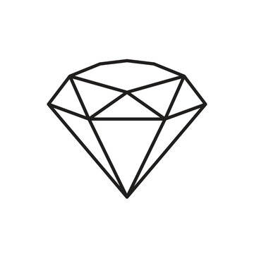 Diamond gemstone icon in flat style. Jewelry gem vector illustration on isolated background. Luxury brilliant sign business concept.