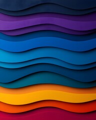 Obraz premium Colorful layered waves of textured material