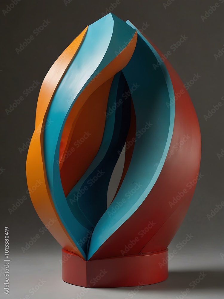 Poster captivating abstract sculpture harmonizing color and emotion.