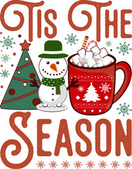 Retro Christmas T Shirt Design