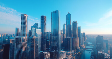 Fototapeta premium Office Skyscrapers in the City Financial and Business District