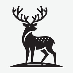 Deer logo  deer icon  deer head  vector Collection of black deer icons.Logo of deer.Deer simple icon.Reindeer vector symbols.Set of deers.