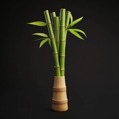 Fototapeta premium 3D Bamboo Shoot Icon: Young Bamboo Growth Illustration Logo