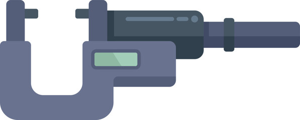 Digital micrometer showing precise measurement tool for industry design isolated on white background