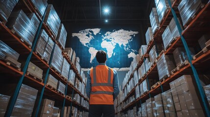 global logistics and distribution in modern warehouse