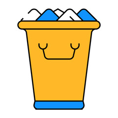ice bucket bartender line icon vector. ice bucket bartender sign. isolated symbol illustration