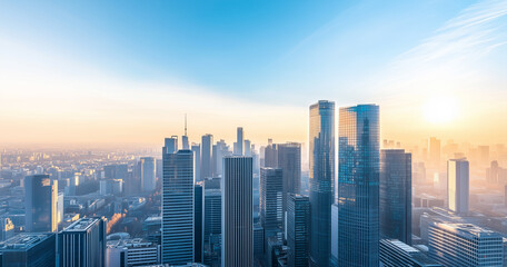 Obraz premium Office Skyscrapers in the City Financial and Business District