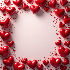 Valentines day hearts frame