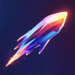 3D Comet Icon: Space Ice and Dust Body Illustration Logo