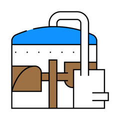 methane tank or biogas plant, digester or reactor line icon vector. methane tank or biogas plant, digester or reactor sign. isolated symbol illustration