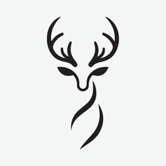 Deer logo  deer icon  deer head  vector Collection of black deer icons.Logo of deer.Deer simple icon.Reindeer vector symbols.Set of deers.