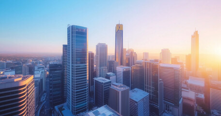 Obraz premium Office Skyscrapers in the City Financial and Business District
