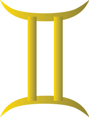 Set of Golden Coloured Icons of Astrology Signs