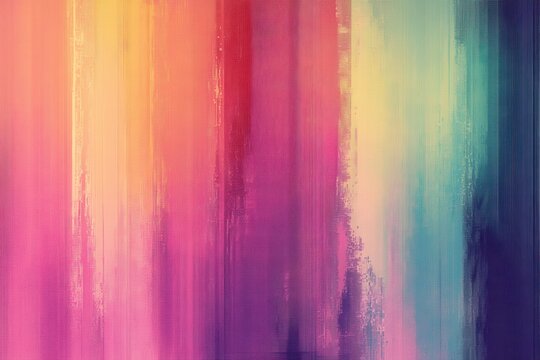 Abstract soft hue gradient background. Bright pixelated grainy noise surface. Classic polychromatic vintage style. Vhs distortion visual effect