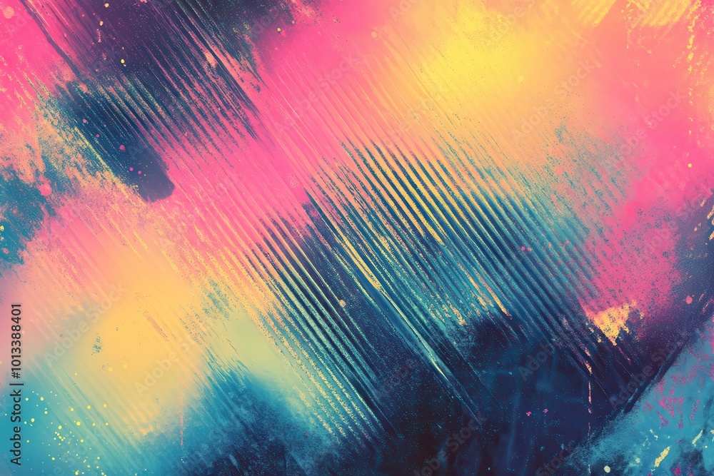 Poster abstract blurred and patterned backdrop. lively digital distortion and grainy visual motifs. nostalg