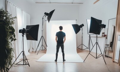 Man poses for a photo shoot.