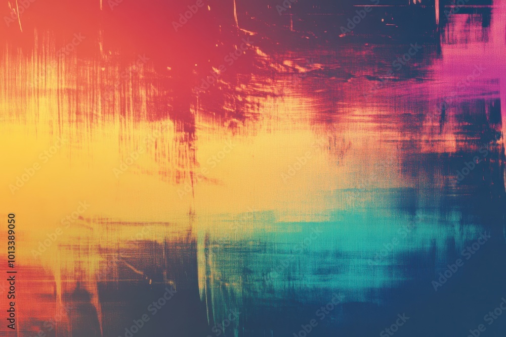 Poster soft gradient background with textured effects. bright digital distortion with a subtle grainy feel.