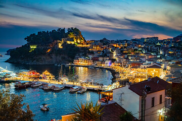 View of Parga, in the region of Preveza in Epirus, Greece