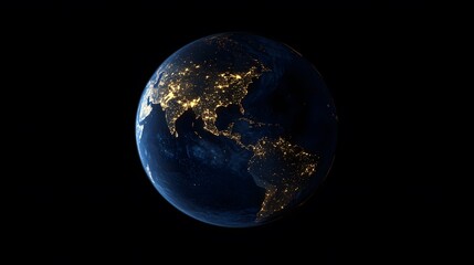Fototapeta premium Illuminated earth from space at night