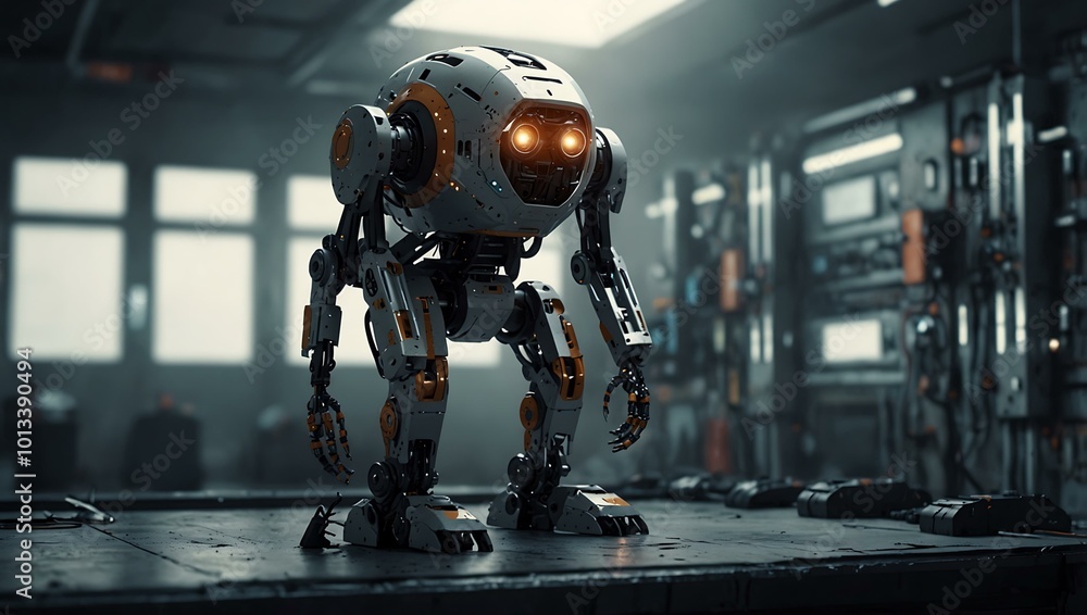 Aufkleber concept of futuristic technology with advanced robotics.