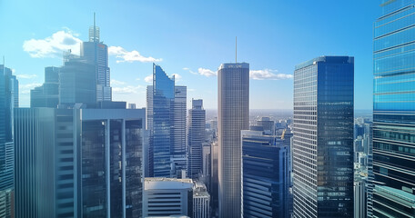 Fototapeta premium Office Skyscrapers in the City Financial and Business District