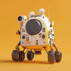 3D Lunar Module Icon: Moon Landing Craft Illustration Logo