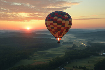 Obraz premium Hot Air Balloon at Sunrise