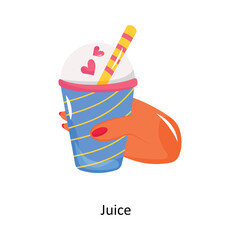 Juice doodle vector outline Sticker. EPS 10 file