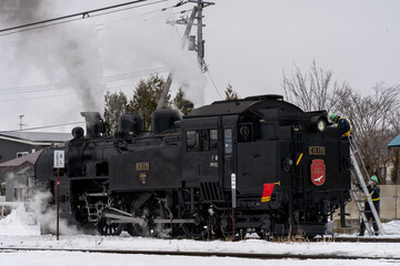 Steam train in Hokkaido Japan