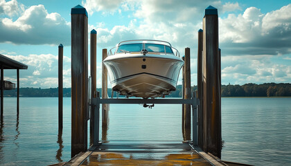 Aerial View of Boats and Yachts Moored at Scenic Marina by a Sandy Beach on a Sunny Summer Day – Ideal for Water Sports and Leisure Travel Adventure
