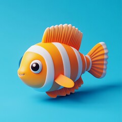 3D Ocean Fish Icon: Marine Life in the Deep Sea Illustration Logo