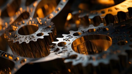 Closeup of industrial gears and cogs