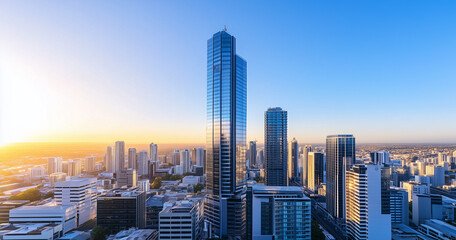 Office Skyscrapers in the City Financial and Business District