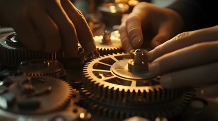 Close-up of intricate clockwork mechanism