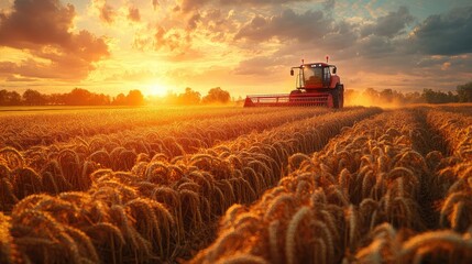 Fototapeta premium AI-Enhanced Farmer Using Robotic Arm for Crop Harvesting in Modern Agriculture