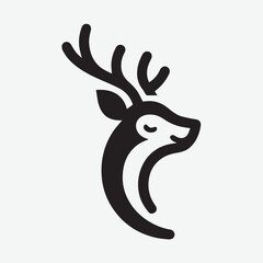 Deer logo  deer icon  deer head  vector Collection of black deer icons.Logo of deer.Deer simple icon.Reindeer vector symbols.Set of deers.