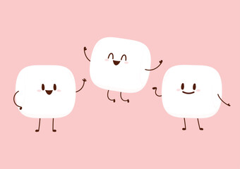 Marshmallow cartoon. marshmallow character design. Marshmallow vector.