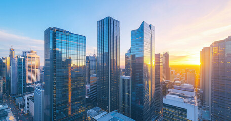 Office Skyscrapers in the City Financial and Business District