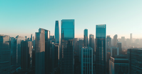 Fototapeta premium Office Skyscrapers in the City Financial and Business District