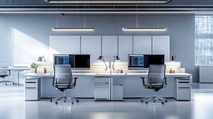 Modern Office Setup with Advanced Desktop Technology